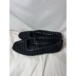 Joie Weavy Woven Ballet Flats Black Mary Jane Style Women's 8.5M